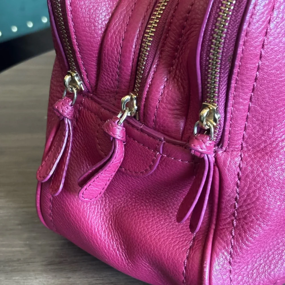 Cole Haan Leather Tote in Hot Pink - Picture 8 of 16